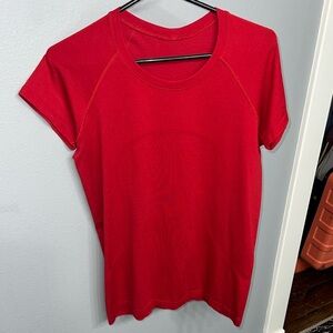Lululemon Athletica Red Short Sleeve Tee